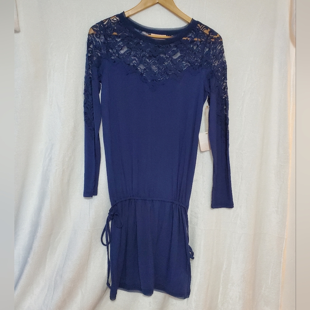 NWT Alberta Ferretti Blue Lace Dress Size XS